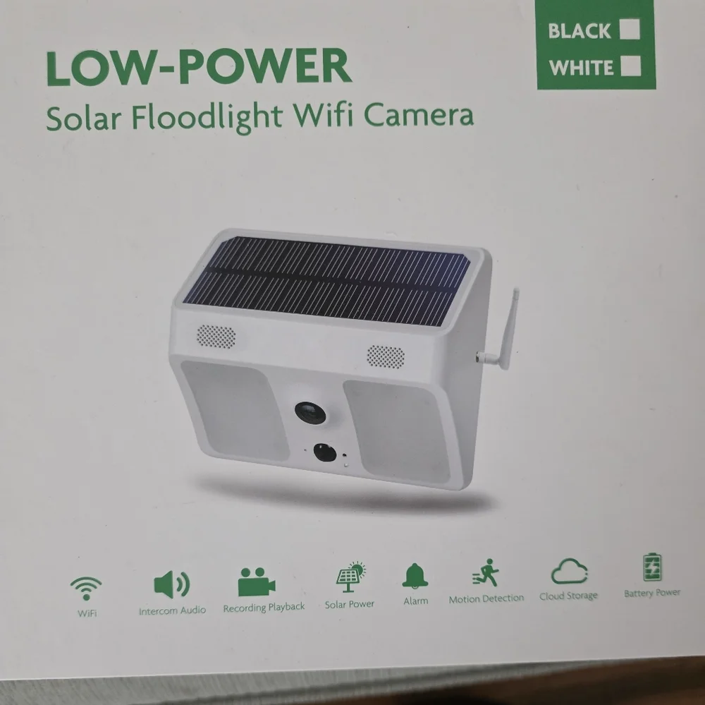 Solar Floodlight WiFi Camera - White